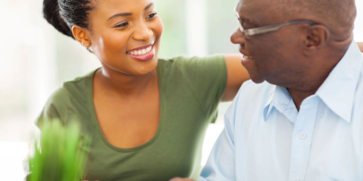 Woman providing care in man's home