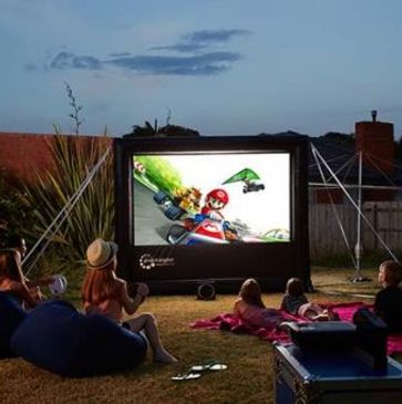 Outdoor screen hire for kids movie nights, Christmas movie nites, bean bags hire, Popcorn machine 