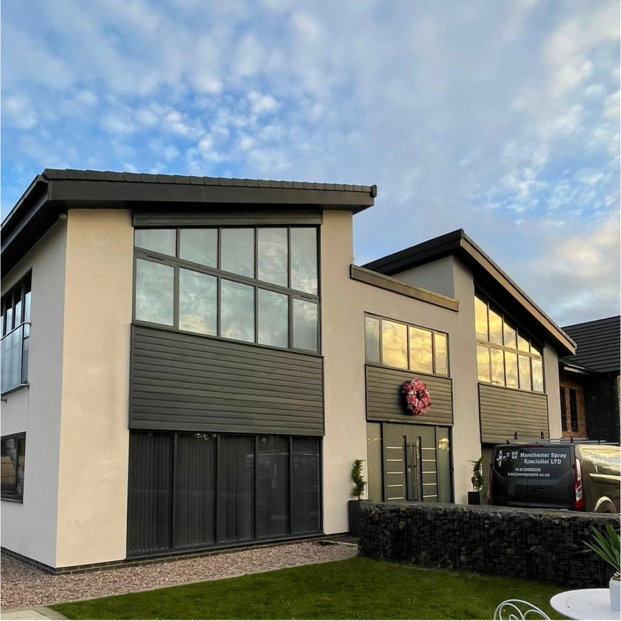 A modern, refreshed home with sleek, new-looking uPVC windows and doors. 






