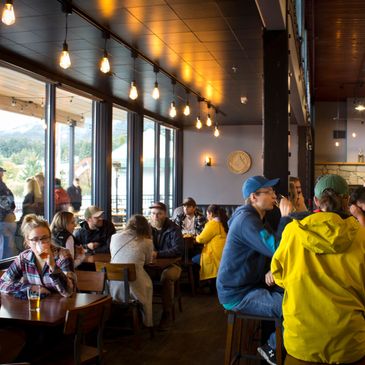 Crowded tasting room