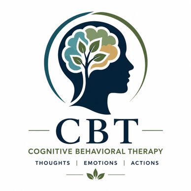 Logo for Cognitive Behavioral Therapy featuring a brain-tree silhouette.