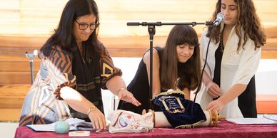 Bat Mitzvah service with Torah
