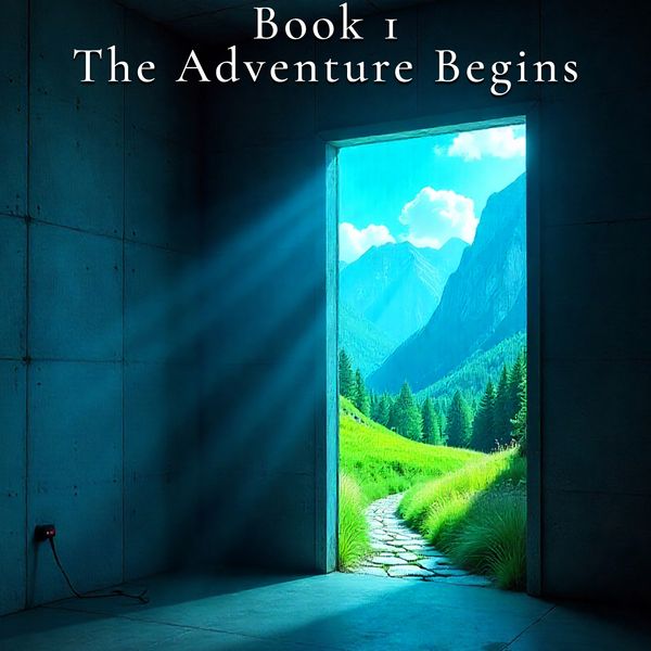Book cover titled 'CODEWORLD: The Adventure Begins' with a portal to a fantasy game world.
