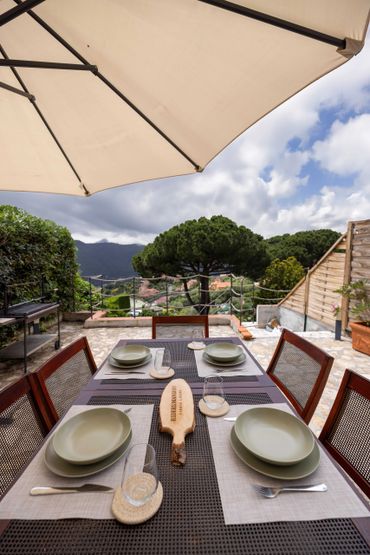 outdoor living space with Finale Ligure views