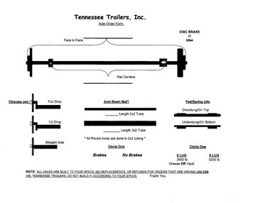 Axle Order Form