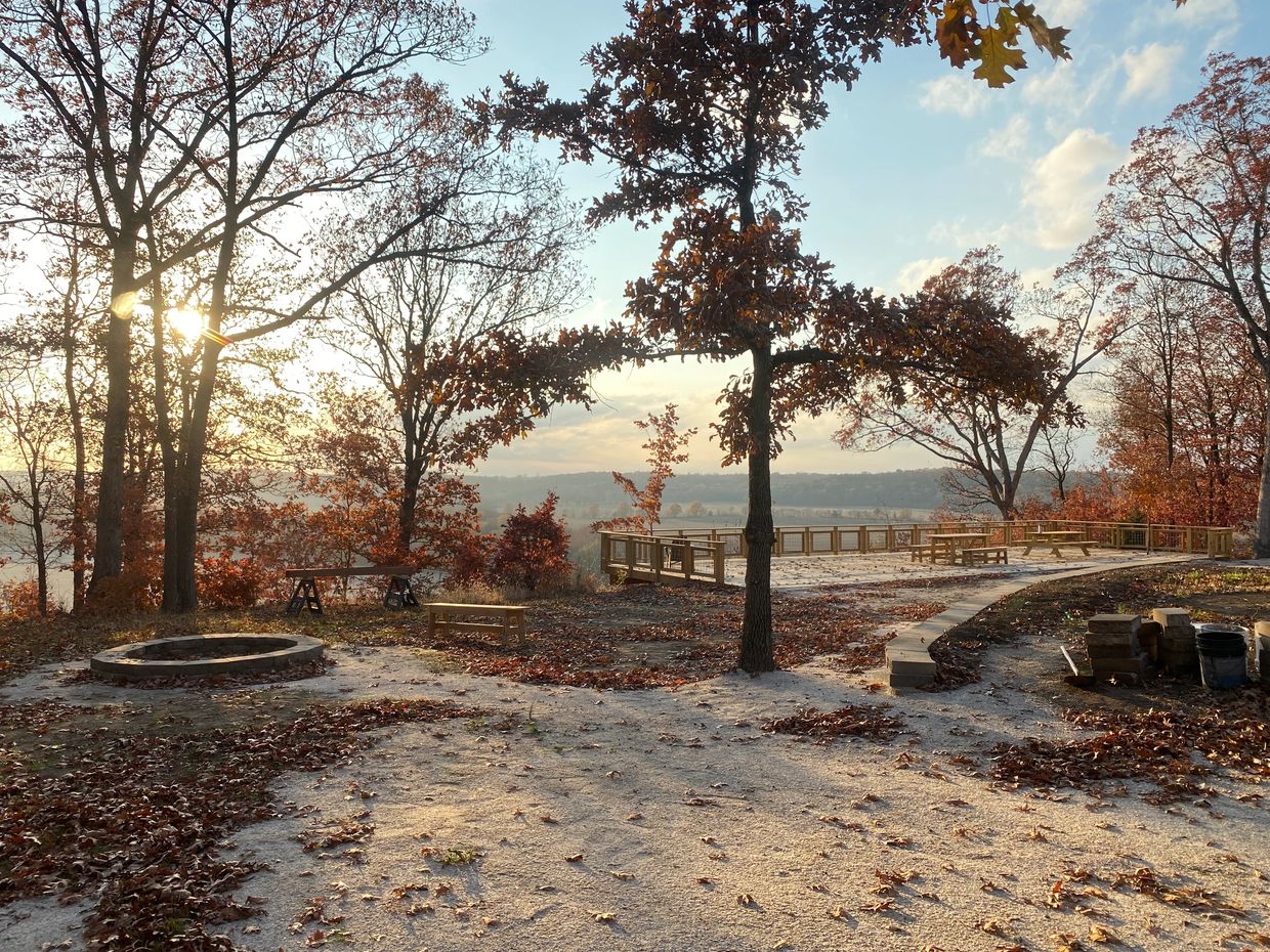 Outdoor Event Venue with a large deck overlooking 15 miles of bluffs
