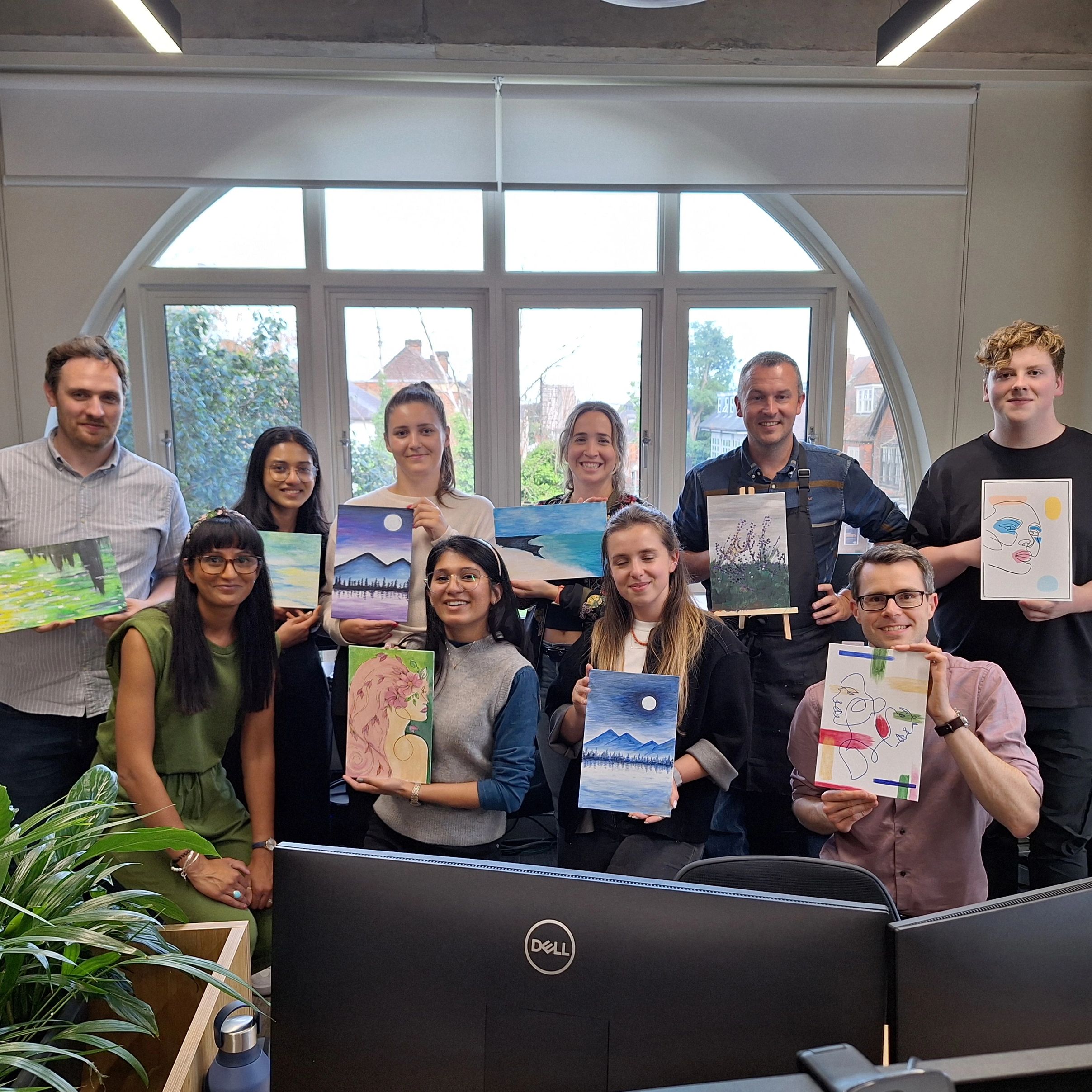 Corporate business private hire for sip n paint in their office | St Albans