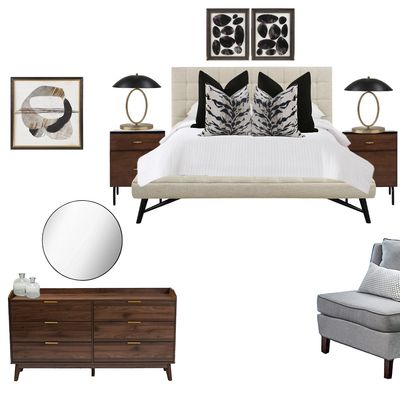 Multifamily bedroom interior design mood board by Alicia Schopp at design by dubois in Atlanta.