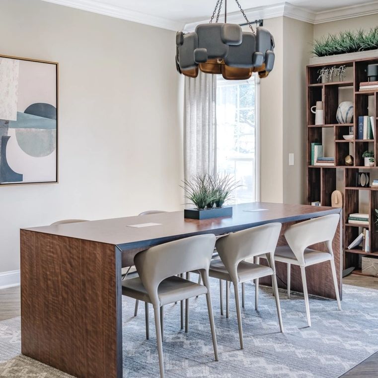 MULTIFAMILY CLUBROOM, INTERIOR DESIGN, DESIGN BY DUBOIS, CO WORKING DESK AND BOOKCASE