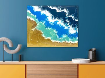Fluid art painting in a modern home.
