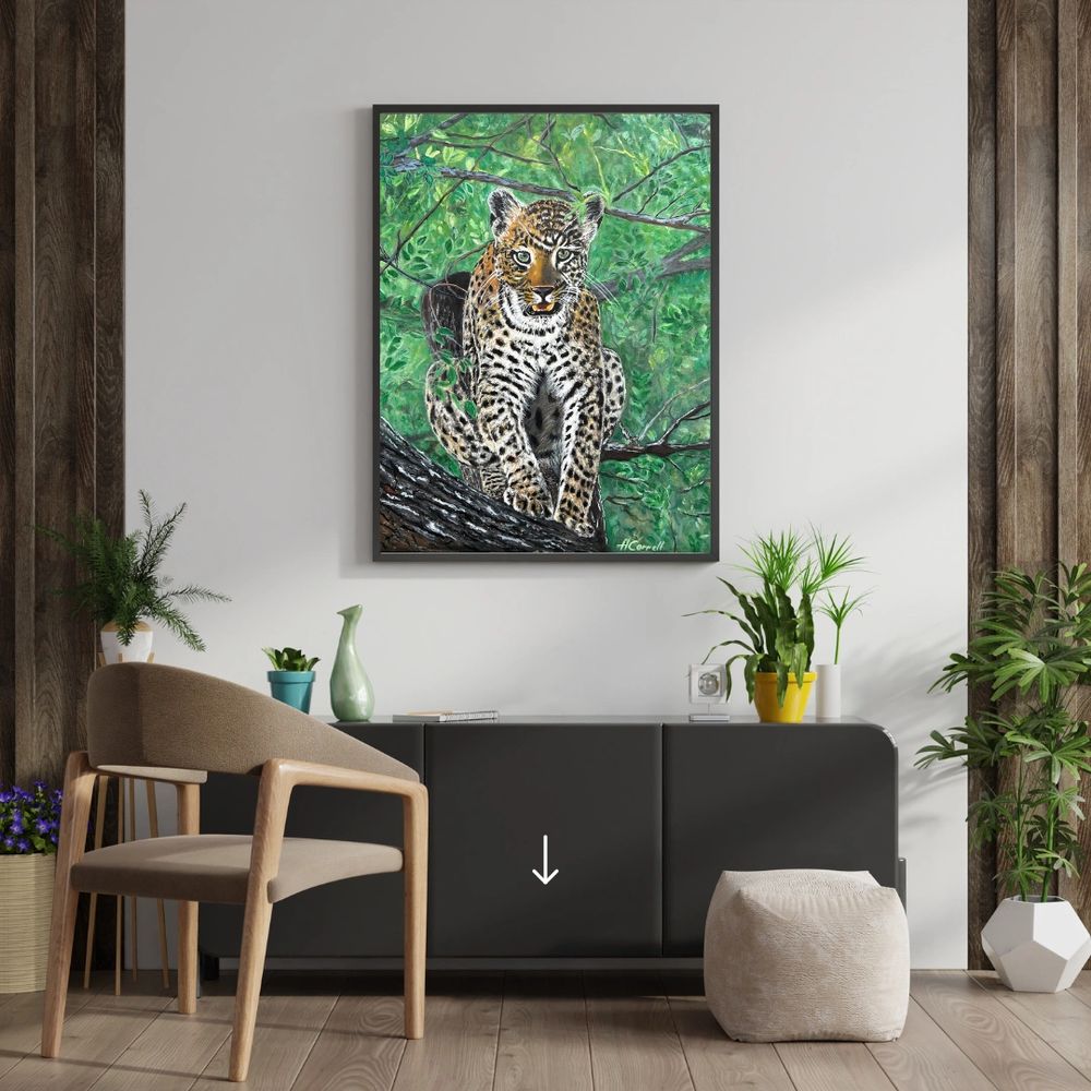 Leopard on a Tree (Original Sold - Canvas Reprint Available on Limited Edition)