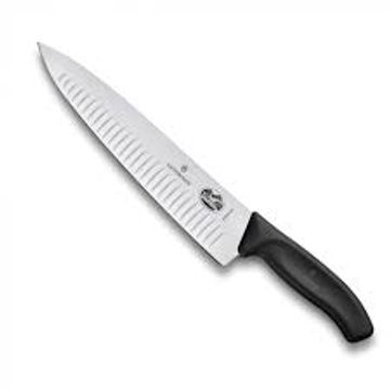 Victorinox Cuchillo para chef Swiss Classic con filo con alvéolos en negro  - 6.8023.25G