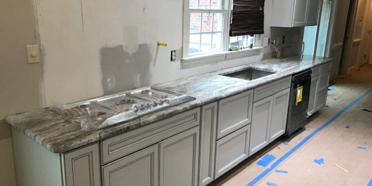 Kitchen remodel of cabinets and countertops. 