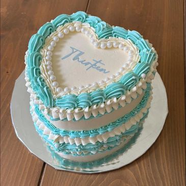 Heart shaped birthday cake