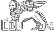 A winged lion standing next to blocks with letters L and B.