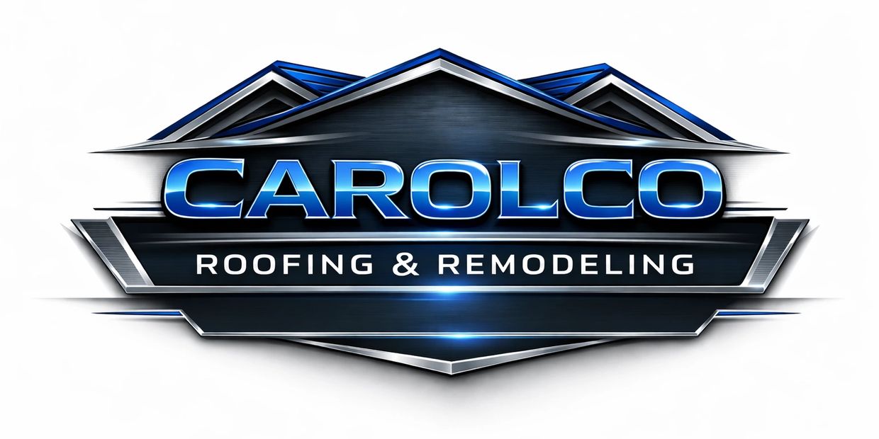 Logo for Carolco Roofing & Remodeling with a sleek, metallic design.