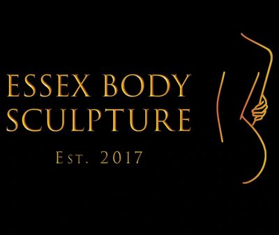 Logo for Essex Body Sculpture with elegant gold text and a minimalist body outline.