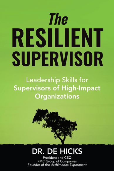 Book cover titled 'Resilient Supervisor' with a tree silhouette on a green background.