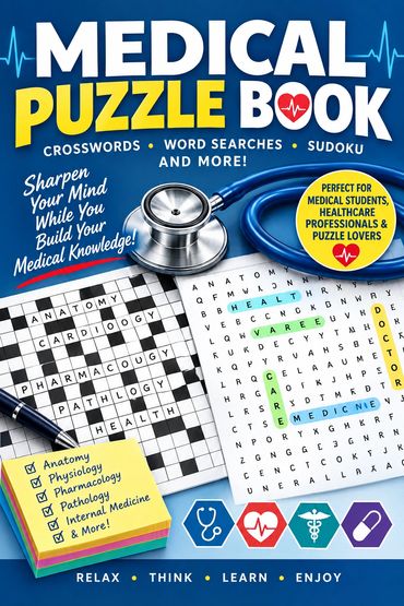 Medical puzzle book for students and professionals.