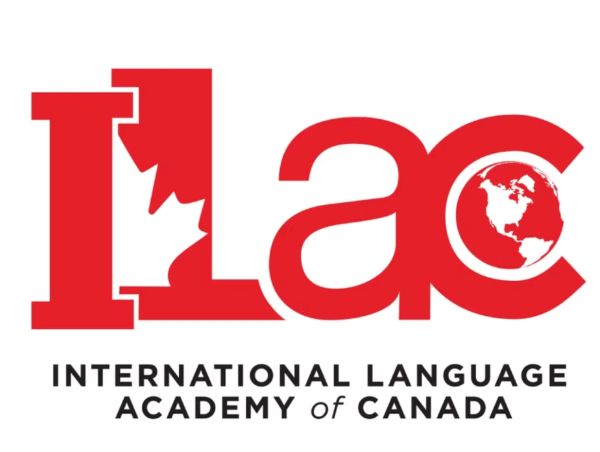 Logo of International Language Academy of Canada in red and black.