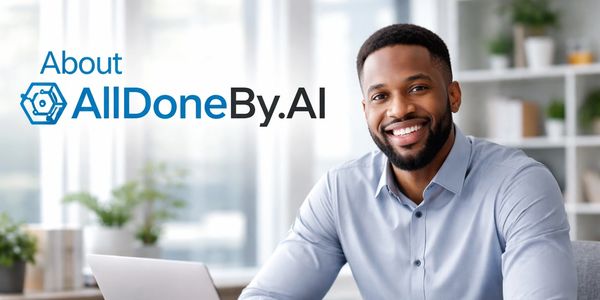Entrepreneur explaining what AllDoneBy.AI is about.