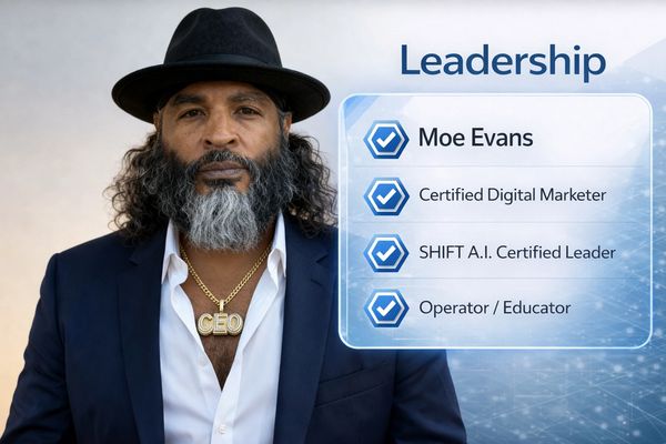 AllDoneBy.AI is led by Moe Evans, Certified Digital Marketer and Shift A.I. Leader