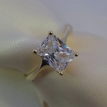 14K Yellow Gold Emerald-Cut Halo Diamond Engagement Ring