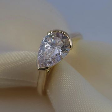 14K Yellow Gold Pear-Shaped Diamond Engagement Ring
