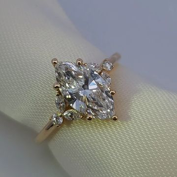Marquise Engagement Ring with Round and Marquise Side Diamonds