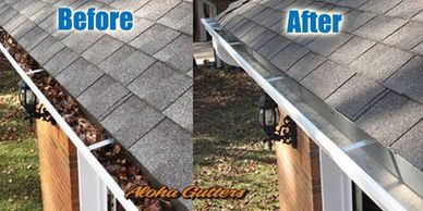 Our technicians performed a cleaning for these new gutters. Cleaning prolongs the gutters lifespan.