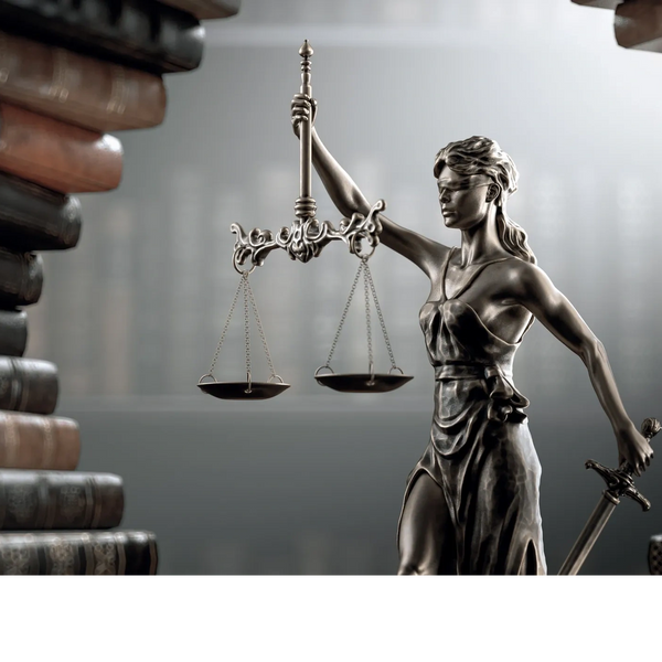 Themis,Lady Justice,blindfolded,holding a set of scales & sword, the goddess of divine law and order