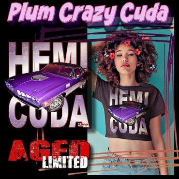 Hemi Cuda Tee shirt design. PlumCrazy  color. 