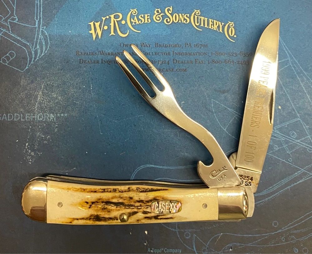 Case Hobo knife Vintage Stag Pearl Premier Abalone Shield 1of 100 1999 pattern