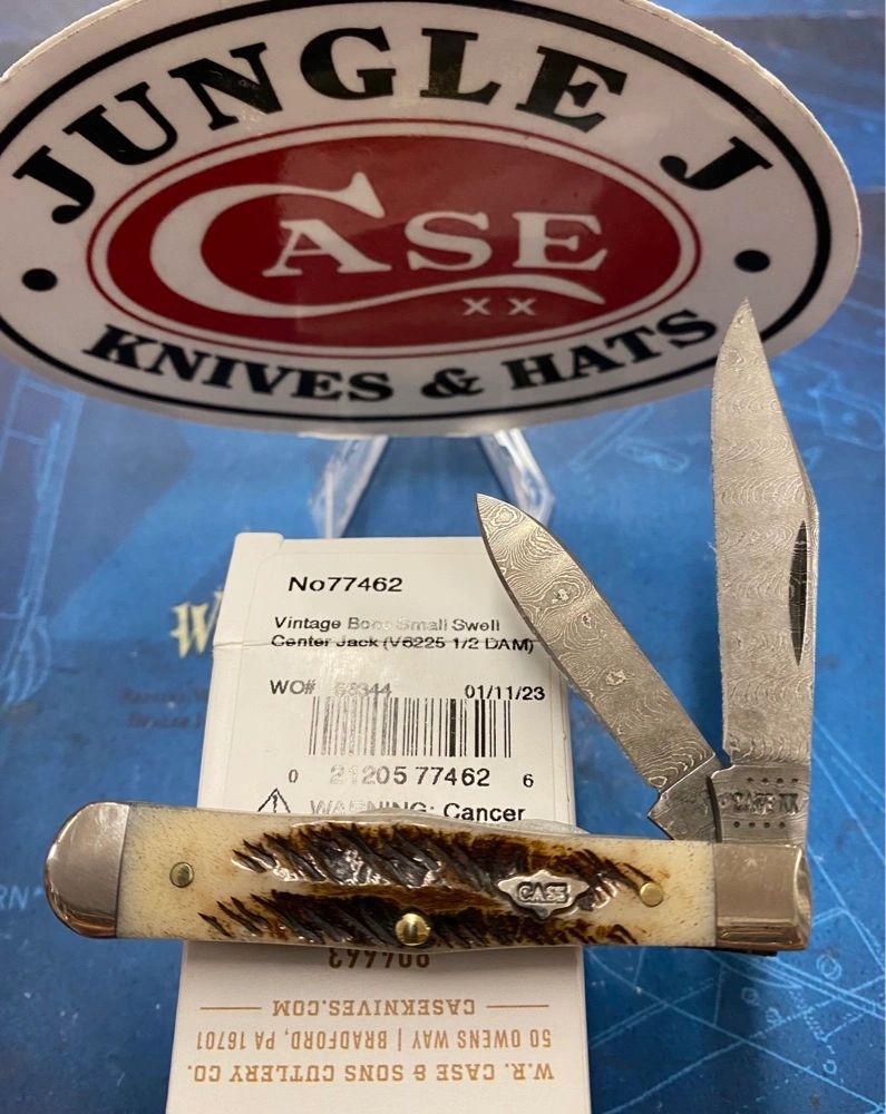 Case Damascus Small Swell Center Jack/Small Coke Bottle Knife (V6225 1/