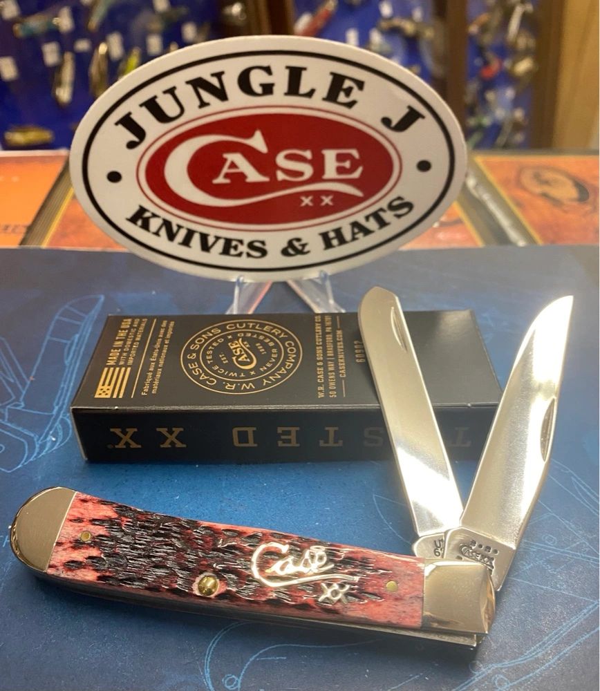 Case Trapper Cranberry Silver Script 2001 Pattern 6254 SS