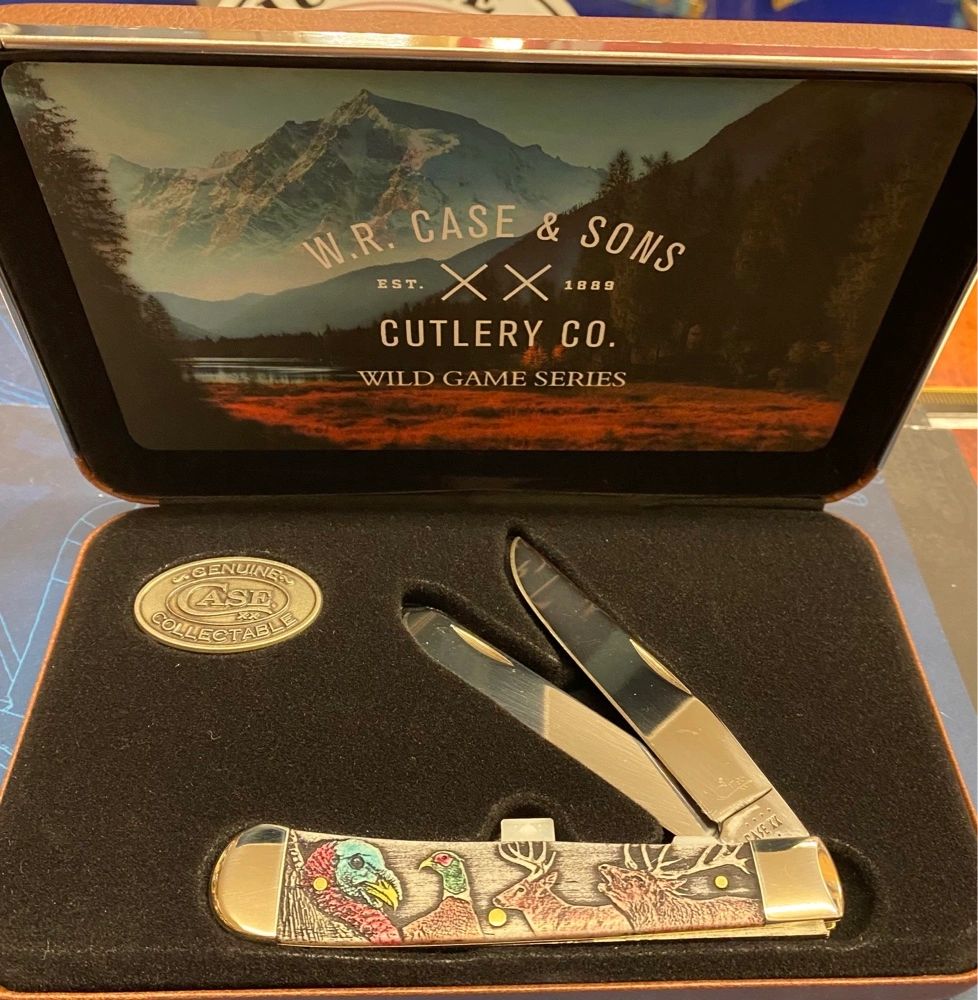 Case Trapper Knife (6254 SS) Wild Game Series Sportsman Natural Bone