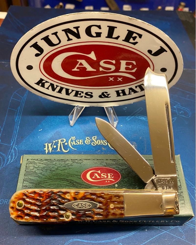 Case One Armed Razor Knife (6205 RAZ SS) Chestnut Bone Year 1981