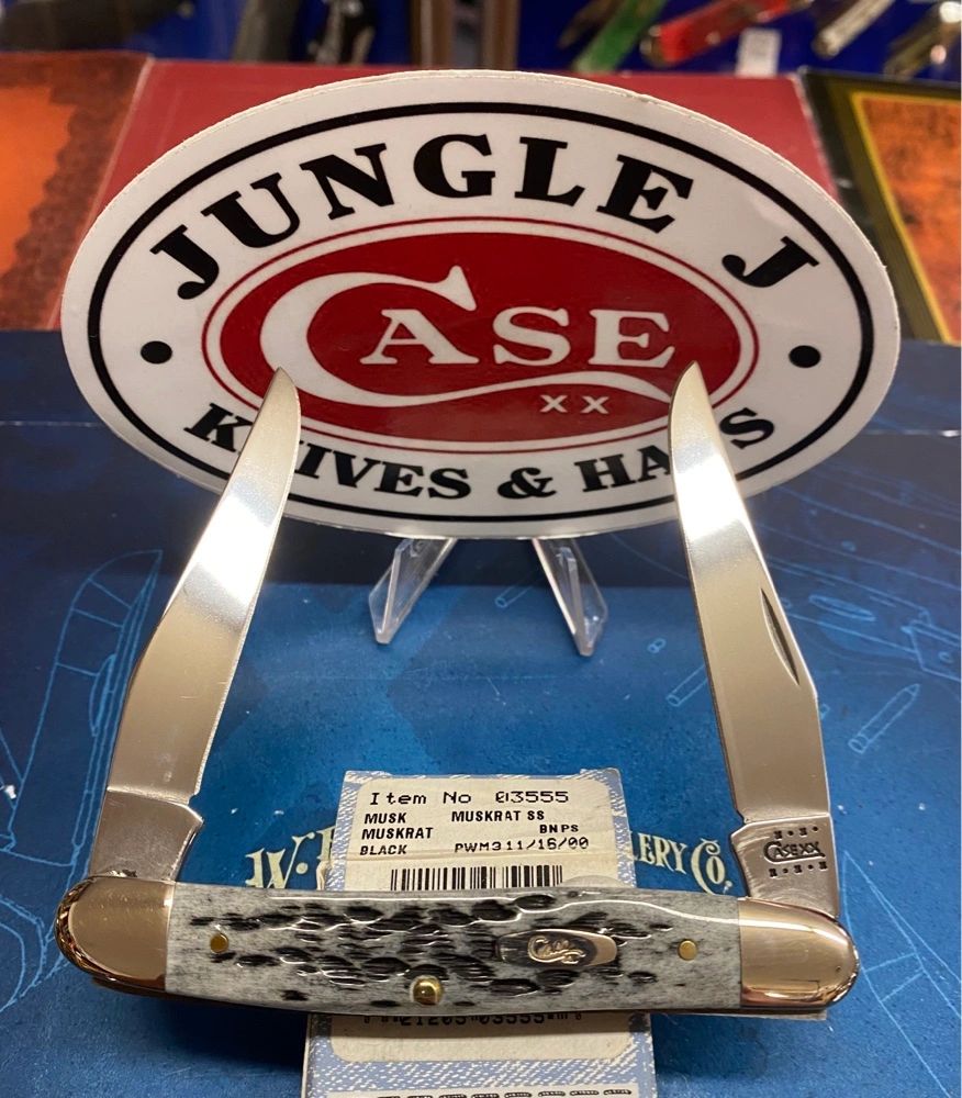 Case “Double Stamp” Muskrat Knife (Muskrat SS) Black Bone “Muskrat” on