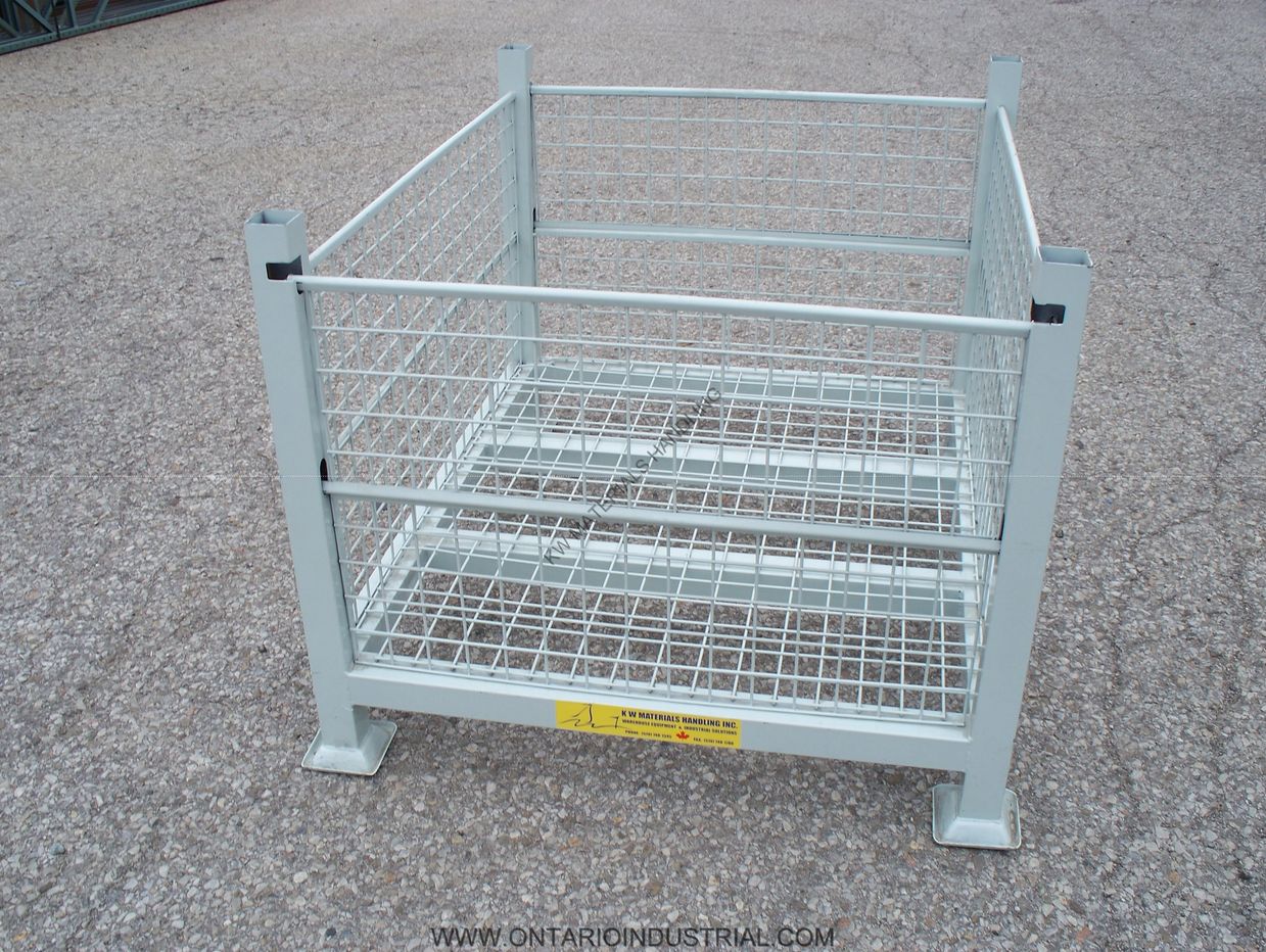 USED WIRE MESH BINS 34.5" X 40.5" X 29"H WITH DROP GATES.