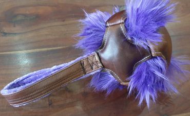 Leather Holey short handle dog tug