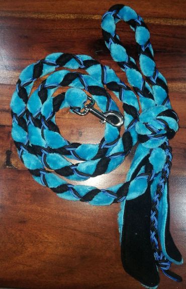 Blue and Black mongolian fleece