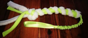 long handle bungee plait with fleece and tubular webbing lime