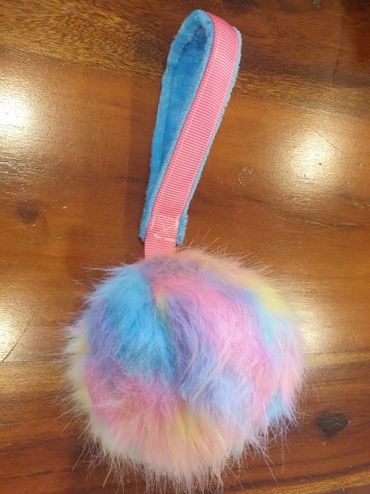 short handle with faux fur ball