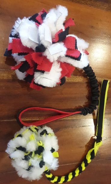 large and small with bungee  pom pom tugs 