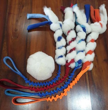 long handle bungee sheep skin plait