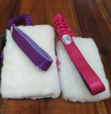 large and small sheep skin bungee tug