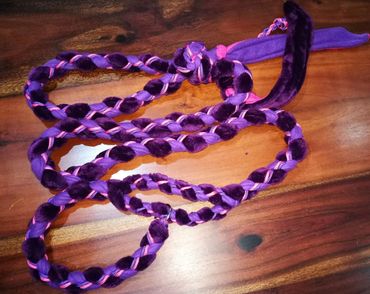 purple fleece dog agility slip lead