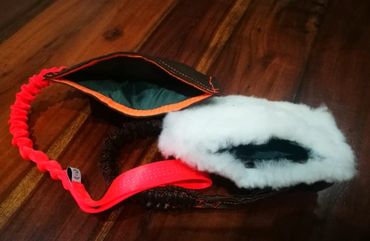 leather and sheep skin treat pouches