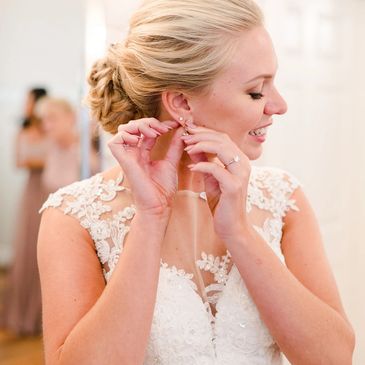 hair makeup bride getting ready