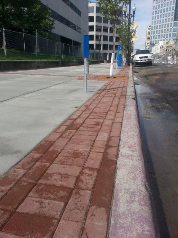 Holland pavers inset in downtown SLC sidewalk.